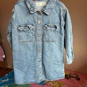 Zara Kids Blue Denim Casual Dress